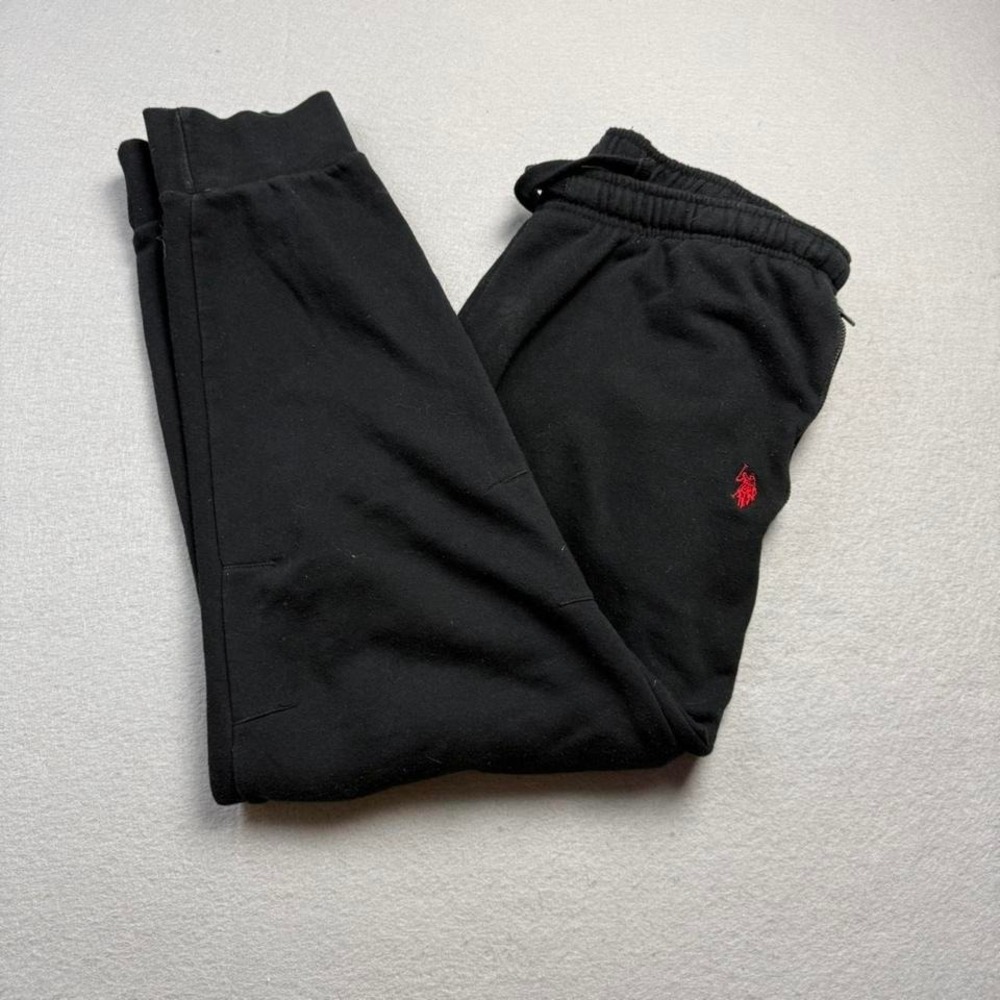 U.S. Polo Assn Black Sweatpants Red Logo Joggers XL